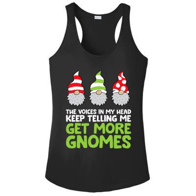 The Voices In My Head Keep Telling Me Get More Gnomes Ladies PosiCharge Competitor Racerback Tank