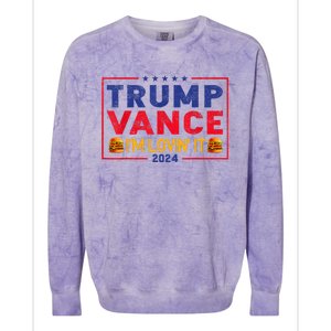 Trump Vance IM Lovin It Hamburger 2024 Colorblast Crewneck Sweatshirt