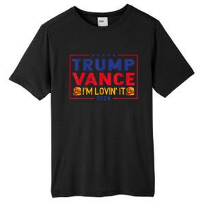 Trump Vance IM Lovin It Hamburger 2024 Tall Fusion ChromaSoft Performance T-Shirt