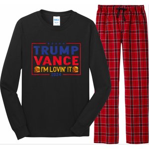 Trump Vance IM Lovin It Hamburger 2024 Long Sleeve Pajama Set