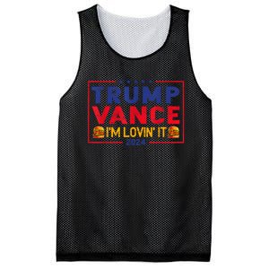 Trump Vance IM Lovin It Hamburger 2024 Mesh Reversible Basketball Jersey Tank