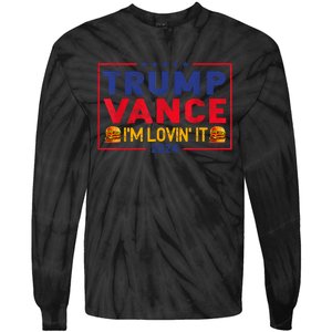 Trump Vance IM Lovin It Hamburger 2024 Tie-Dye Long Sleeve Shirt