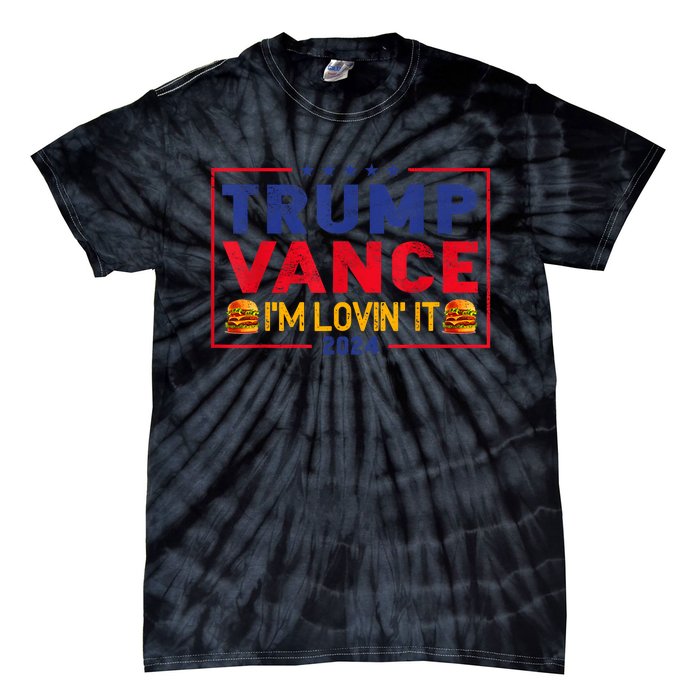 Trump Vance IM Lovin It Hamburger 2024 Tie-Dye T-Shirt