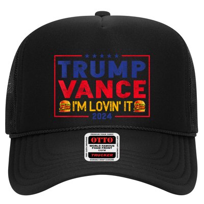 Trump Vance IM Lovin It Hamburger 2024 Trucker Hat