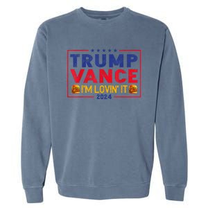 Trump Vance IM Lovin It Hamburger 2024 Garment-Dyed Sweatshirt