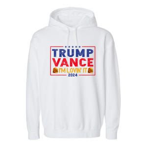 Trump Vance IM Lovin It Hamburger 2024 Garment-Dyed Fleece Hoodie