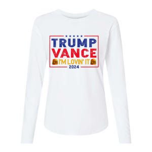 Trump Vance IM Lovin It Hamburger 2024 Womens Cotton Relaxed Long Sleeve T-Shirt