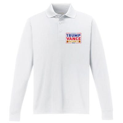 Trump Vance IM Lovin It Hamburger 2024 Performance Long Sleeve Polo