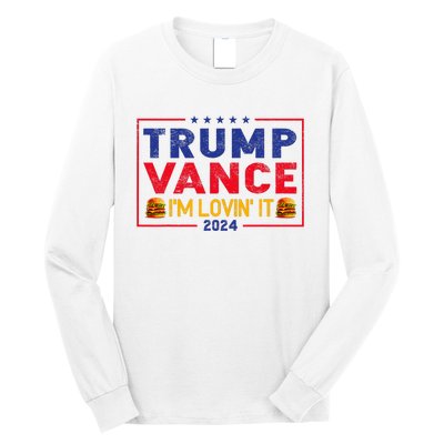 Trump Vance IM Lovin It Hamburger 2024 Long Sleeve Shirt