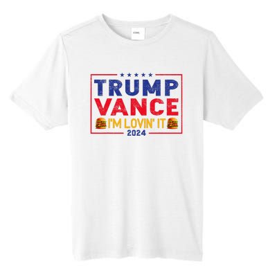 Trump Vance IM Lovin It Hamburger 2024 Tall Fusion ChromaSoft Performance T-Shirt