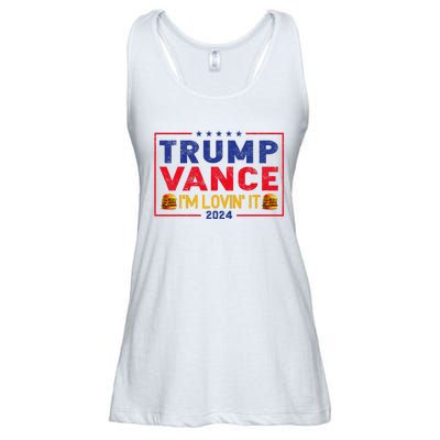 Trump Vance IM Lovin It Hamburger 2024 Ladies Essential Flowy Tank