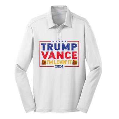 Trump Vance IM Lovin It Hamburger 2024 Silk Touch Performance Long Sleeve Polo