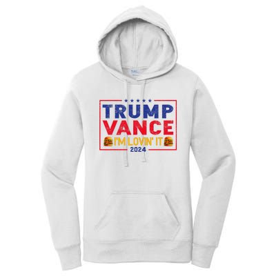 Trump Vance IM Lovin It Hamburger 2024 Women's Pullover Hoodie