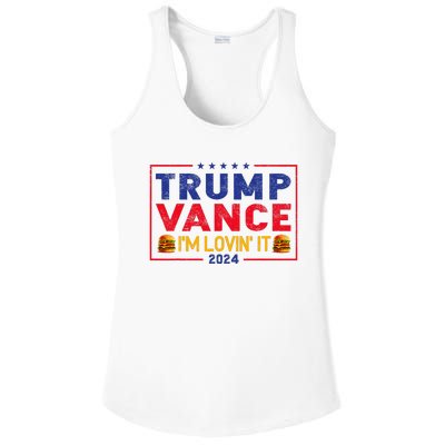 Trump Vance IM Lovin It Hamburger 2024 Ladies PosiCharge Competitor Racerback Tank