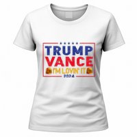 Trump Vance IM Lovin It Hamburger 2024 Women's T-Shirt