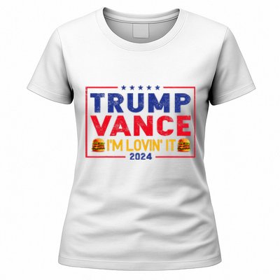 Trump Vance IM Lovin It Hamburger 2024 Women's T-Shirt