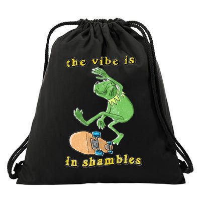 The Vibe Is In Shambles Drawstring Bag