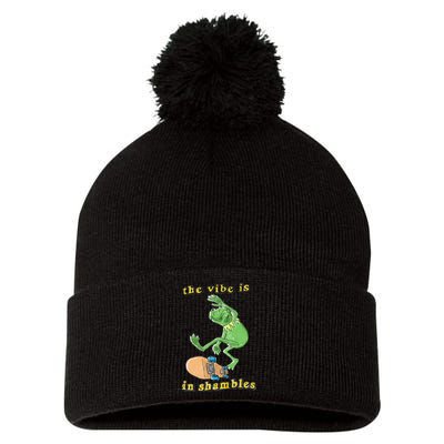 The Vibe Is In Shambles Pom Pom 12in Knit Beanie