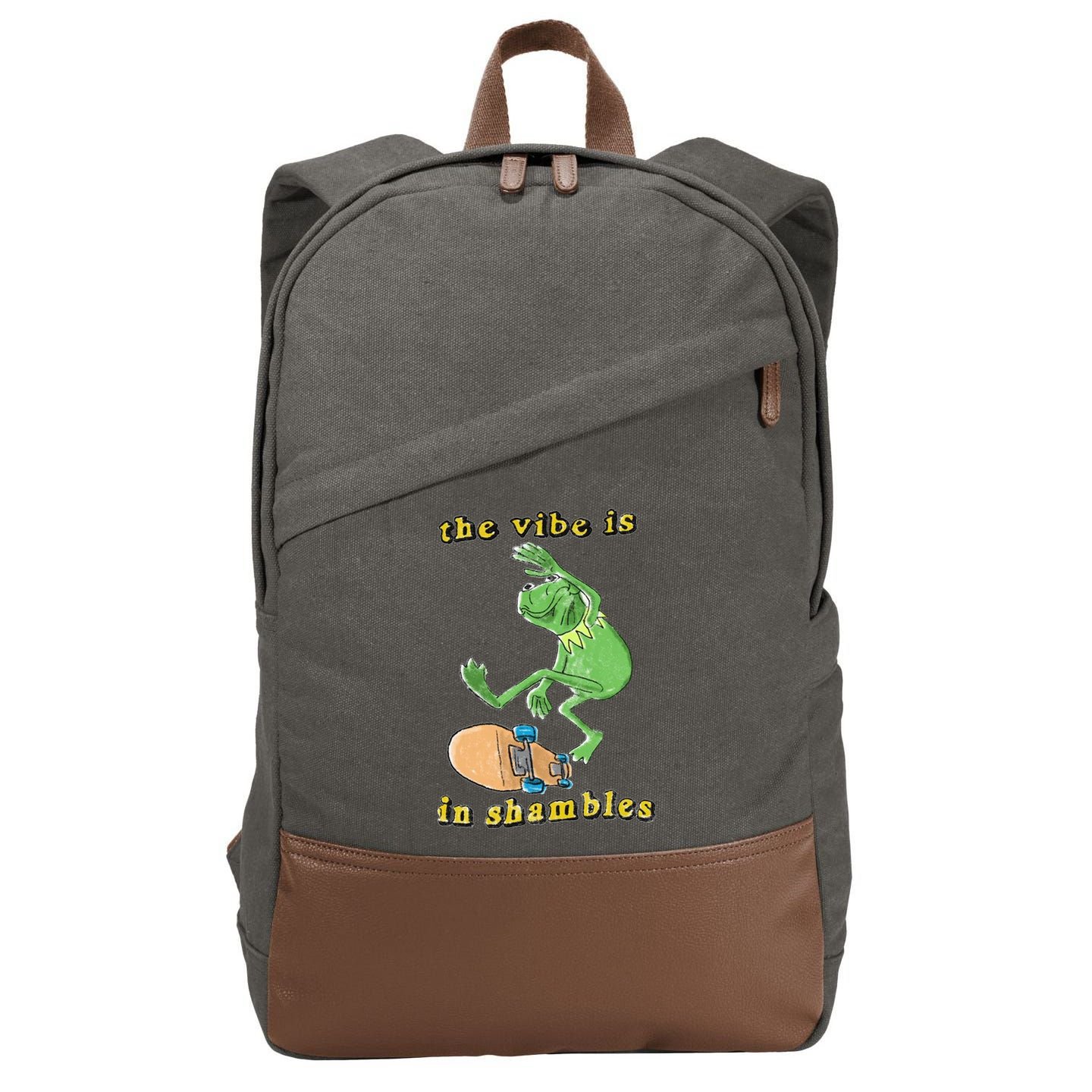 The Vibe Is In Shambles Cotton Canvas Backpack