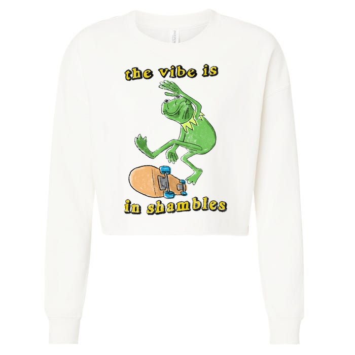 The Vibe Is In Shambles Cropped Pullover Crew