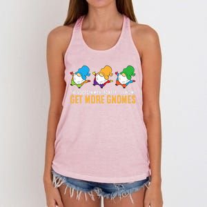 The Voices In My Head Keep Telling Me Get More Gnomes Gift Women's Knotted Racerback Tank