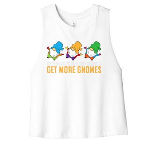 The Voices In My Head Keep Telling Me Get More Gnomes Gift Women's Racerback Cropped Tank