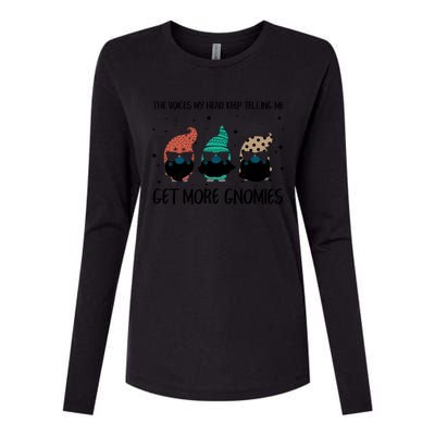 The Voices In My Head Keep Telling Me Get More Gnomes Gift Womens Cotton Relaxed Long Sleeve T-Shirt