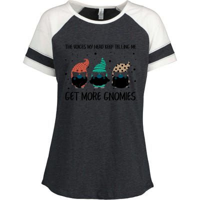 The Voices In My Head Keep Telling Me Get More Gnomes Gift Enza Ladies Jersey Colorblock Tee