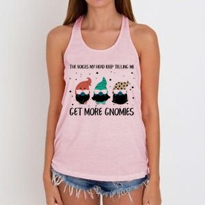 The Voices In My Head Keep Telling Me Get More Gnomes Gift Women's Knotted Racerback Tank