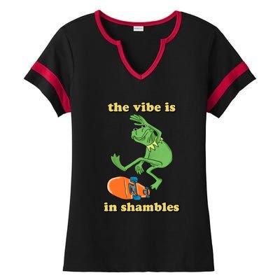 The Vibe Is In Shambles Ladies Halftime Notch Neck Tee