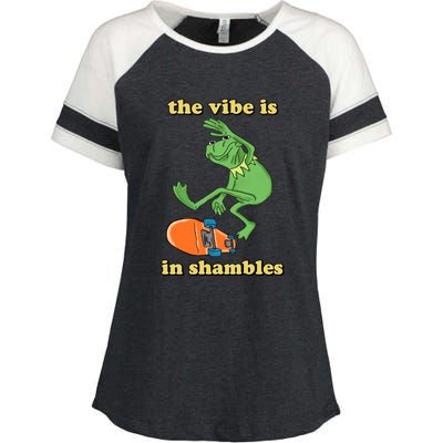 The Vibe Is In Shambles Enza Ladies Jersey Colorblock Tee