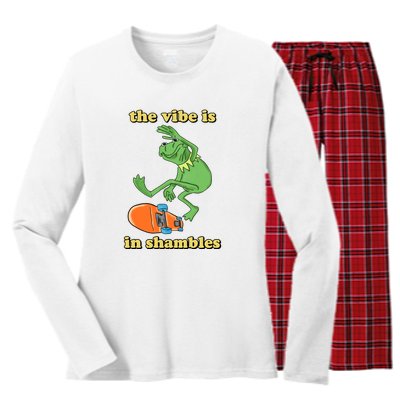 The Vibe Is In Shambles Women's Long Sleeve Flannel Pajama Set 