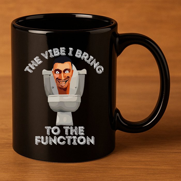 The Vibe I Bring To The Function Meme Skibid.I Toilet Meme 11oz C Handle Ceramic Mug
