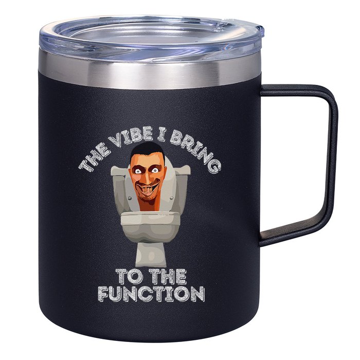 The Vibe I Bring To The Function Meme Skibid.I Toilet Meme 12oz Stainless Steel Coffee Mug
