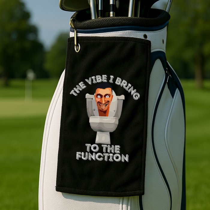 The Vibe I Bring To The Function Meme Skibid.I Toilet Meme Golf Towel