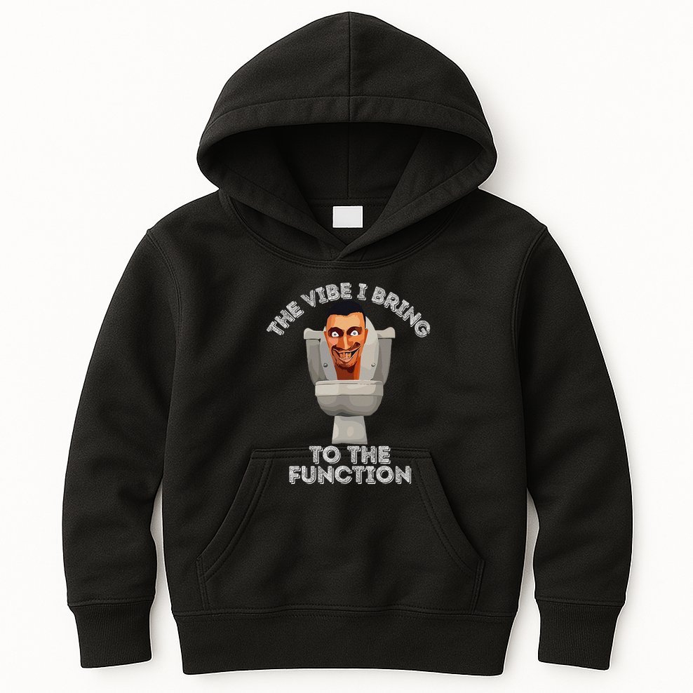The Vibe I Bring To The Function Meme Skibid.I Toilet Meme Kids Hoodie