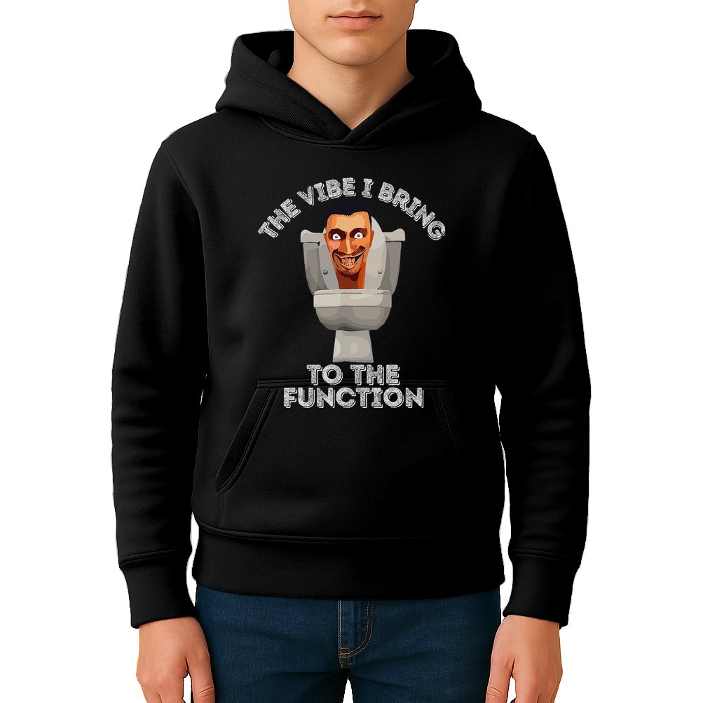 The Vibe I Bring To The Function Meme Skibid.I Toilet Meme Kids Hoodie
