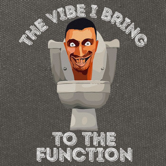The Vibe I Bring To The Function Meme Skibid.I Toilet Meme Cotton Canvas Backpack
