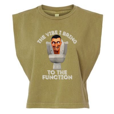 The Vibe I Bring To The Function Meme Skibid.I Toilet Meme Garment-Dyed Women's Muscle Tee