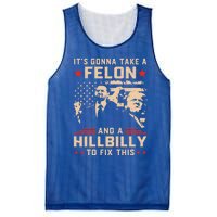 Trump Vance Its Gonna Take A Felon And Hillbilly To Fix This Cute Gift Mesh Reversible Basketball Jersey Tank