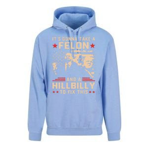 Trump Vance Its Gonna Take A Felon And Hillbilly To Fix This Cute Gift Unisex Surf Hoodie