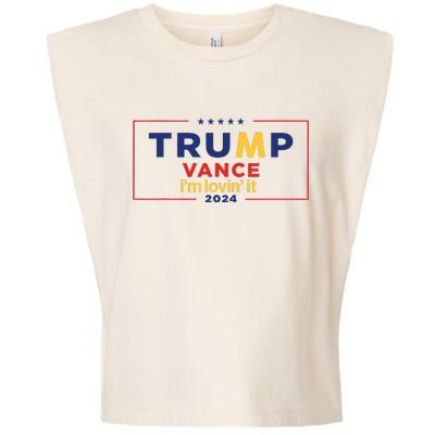 Trump Vance IM Lovin It 2024 Funny Saying Quote Trump Fried Garment-Dyed Women's Muscle Tee