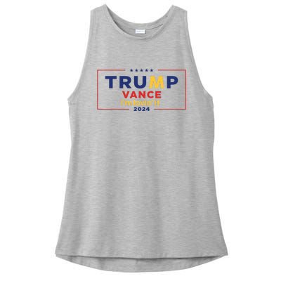 Trump Vance IM Lovin It 2024 Funny Saying Quote Trump Fried Ladies PosiCharge Tri-Blend Wicking Tank