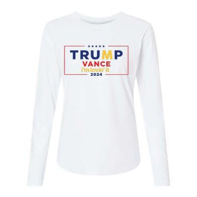 Trump Vance IM Lovin It 2024 Funny Saying Quote Trump Fried Womens Cotton Relaxed Long Sleeve T-Shirt