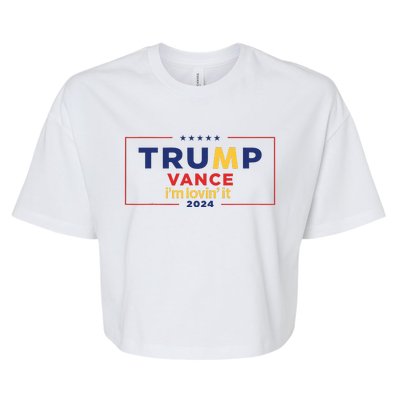 Trump Vance IM Lovin It 2024 Funny Saying Quote Trump Fried Bella+Canvas Jersey Crop Tee