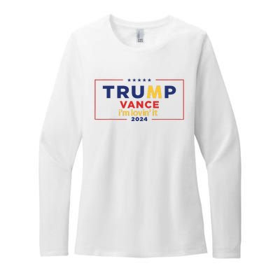 Trump Vance IM Lovin It 2024 Funny Saying Quote Trump Fried Womens CVC Long Sleeve Shirt