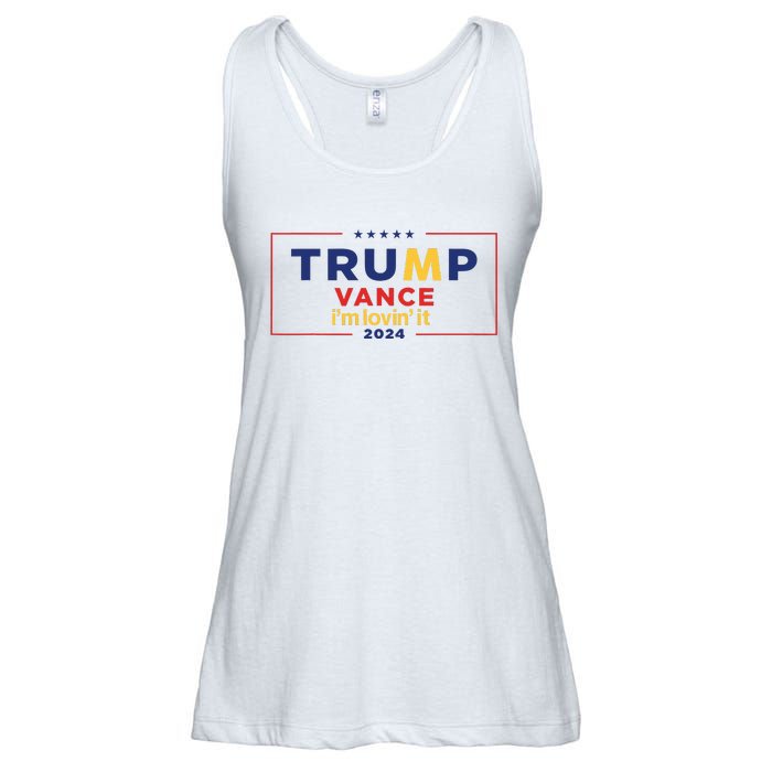 Trump Vance IM Lovin It 2024 Funny Saying Quote Trump Fried Ladies Essential Flowy Tank