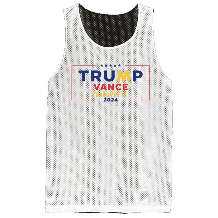 Trump Vance IM Lovin It 2024 Funny Saying Quote Trump Fried Mesh Reversible Basketball Jersey Tank