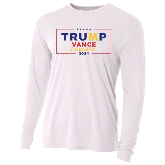 Trump Vance IM Lovin It 2024 Funny Saying Quote Trump Fried Cooling Performance Long Sleeve Crew