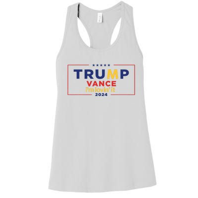 Trump Vance IM Lovin It 2024 Funny Saying Quote Trump Fried Women's Racerback Tank